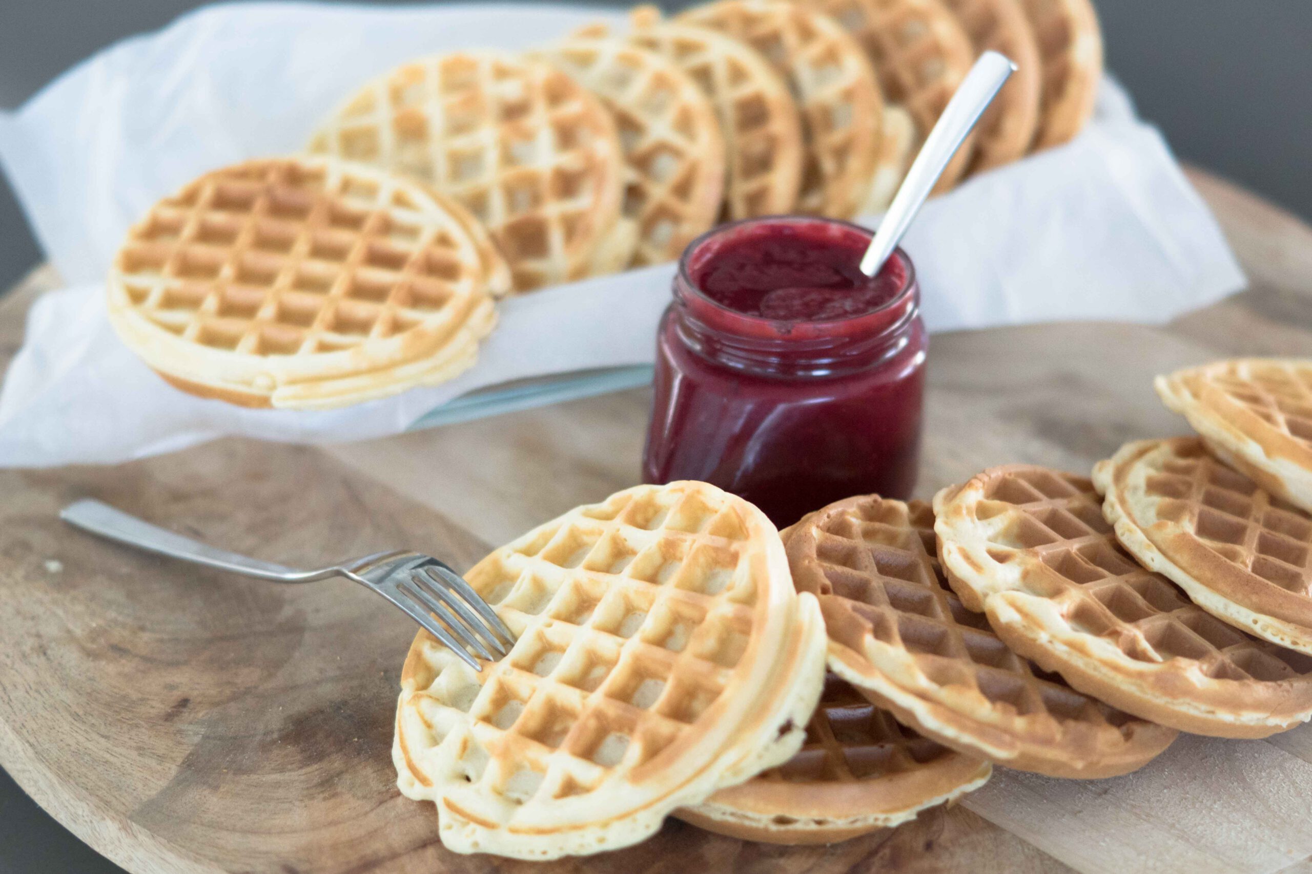 vanille wafel met huisgemaakte frambozenjam 2